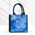 Mei Yi Arts Bolso de mano teñido anudado índigo natural para uso diario informal